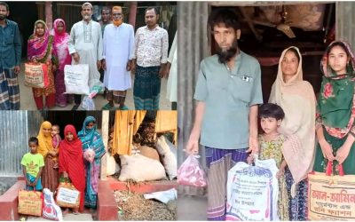 কলমাকান্দায় শহীদ পরিবারকে ঈদ উপহার দিলেন ব্যারিস্টার কায়সার কামাল