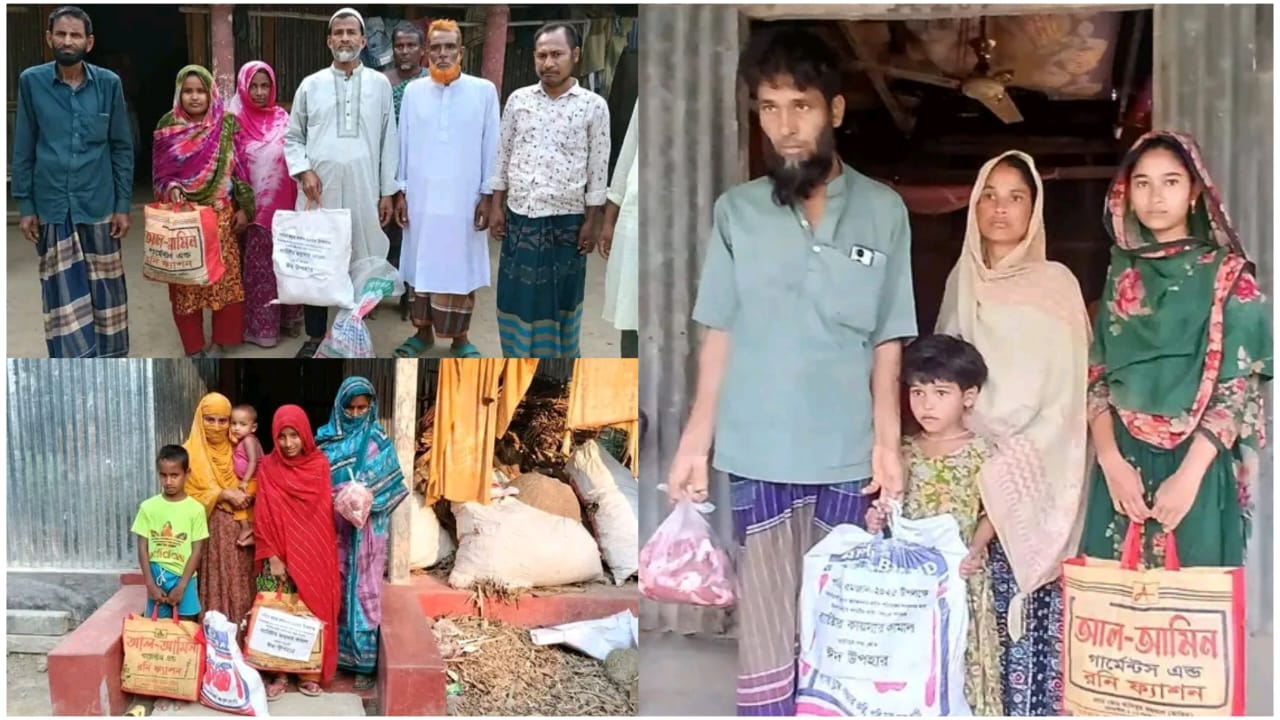 কলমাকান্দায় শহীদ পরিবারকে ঈদ উপহার দিলেন ব্যারিস্টার কায়সার কামাল